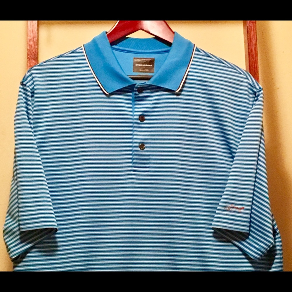 Greg Norman for Tasso Elba Play Dry Golf Shirt Lg.